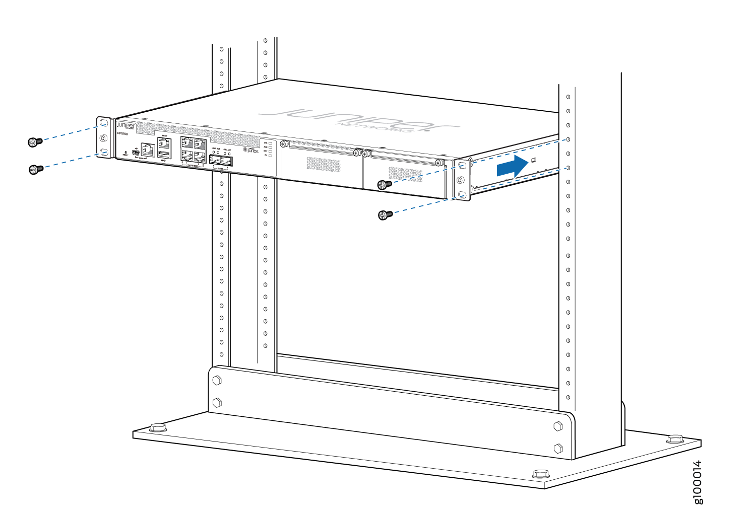 Mounting the Device on Two Posts in a Rack