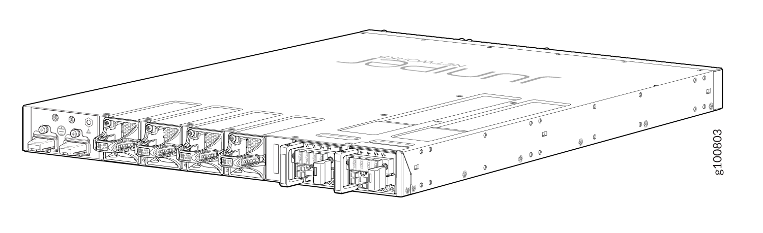 Juniper Networks modular device with multiple ports and slots for enterprise or data center networking.
