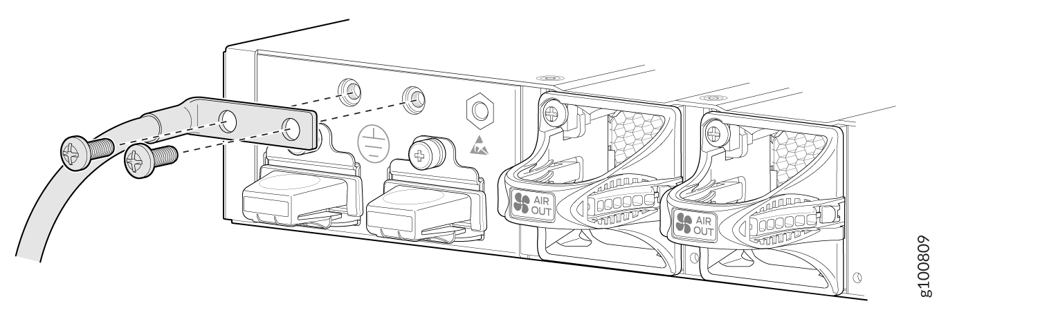 Connecting a Grounding Cable to an NFX350 Device