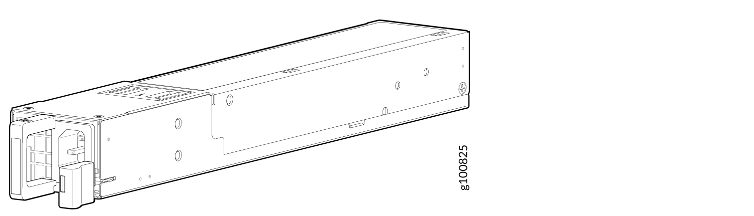 Technical drawing of a rectangular component labeled g100825, resembling a modular unit for computing or industrial use.
