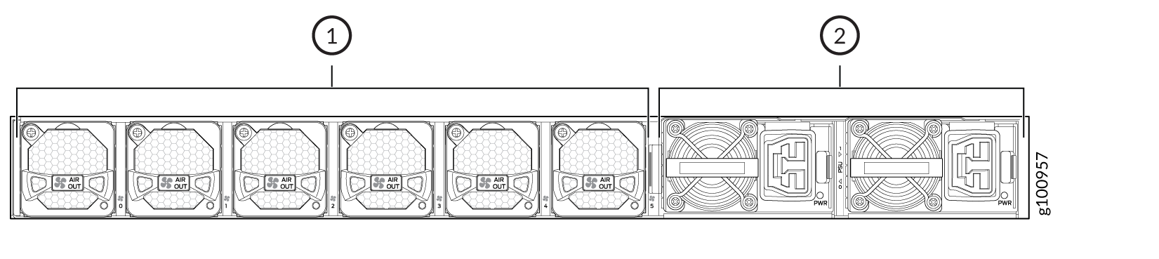 PTX10001-36MR Back Panel (AC/HVDC Power Supplies Installed)
