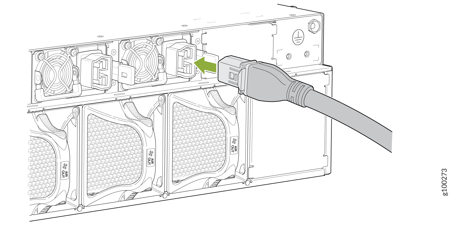 Connect an AC Power Cord to the PTX10003-80C