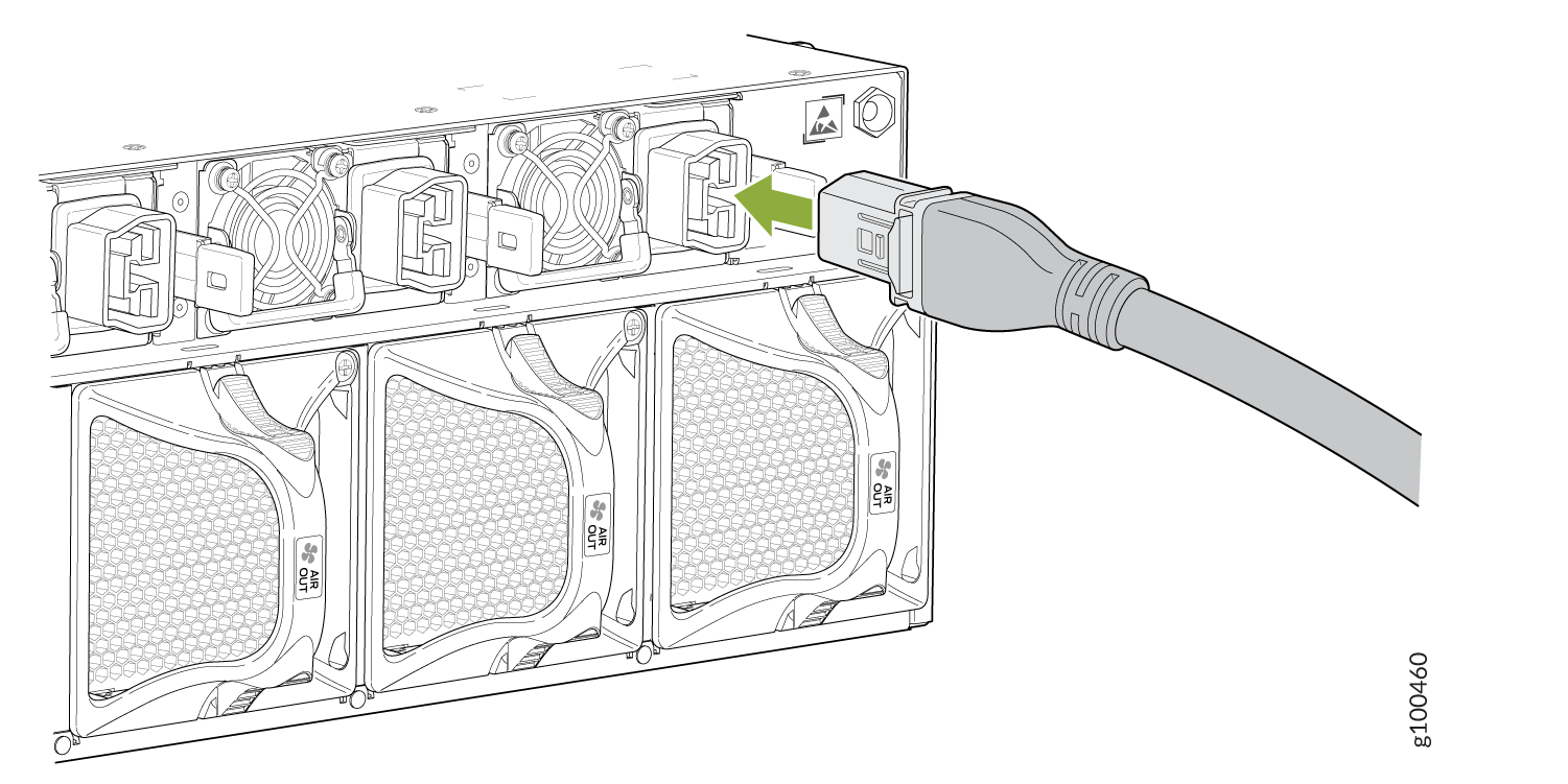 Connect an AC Power Cord to the PTX10003-160C