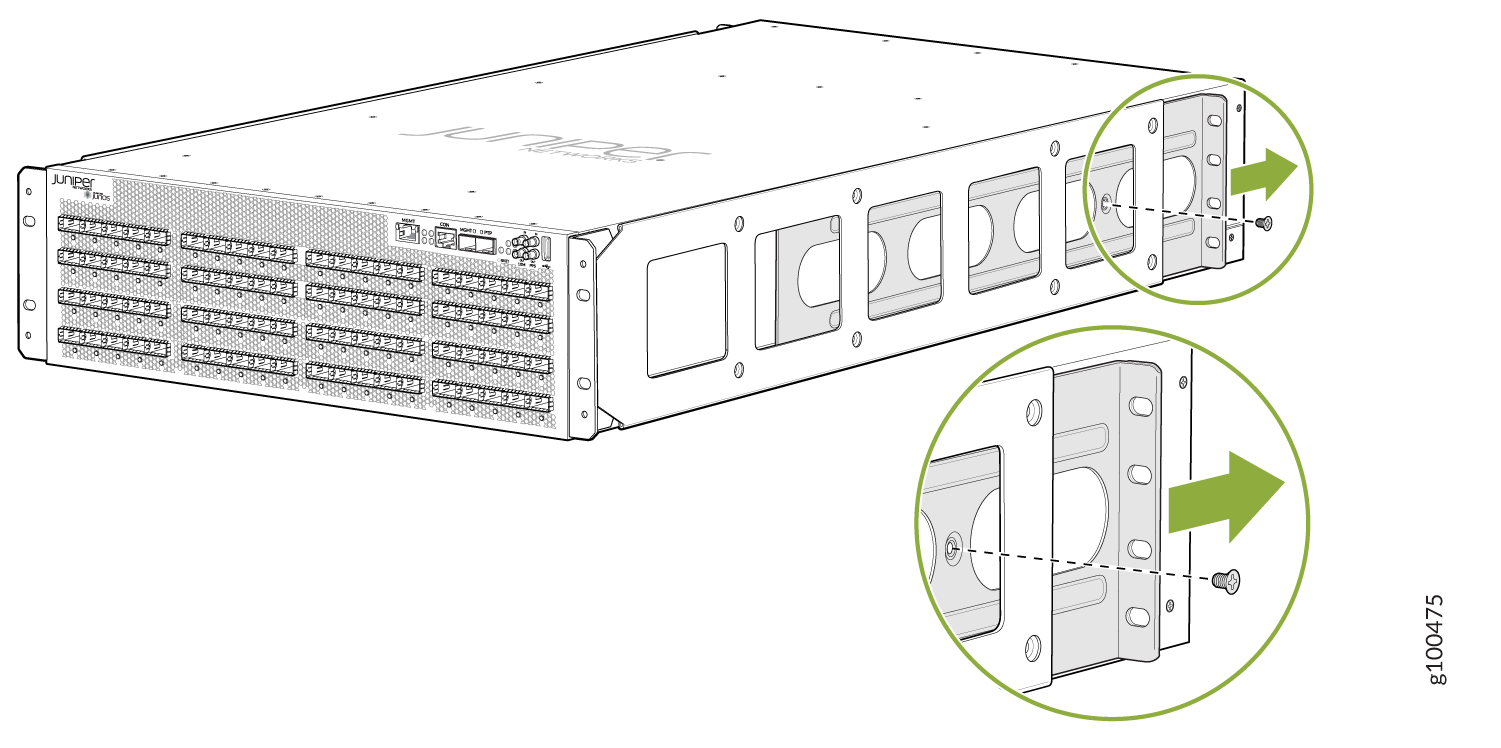 Removing the Slide Rail Screw (PTX10003-160C)