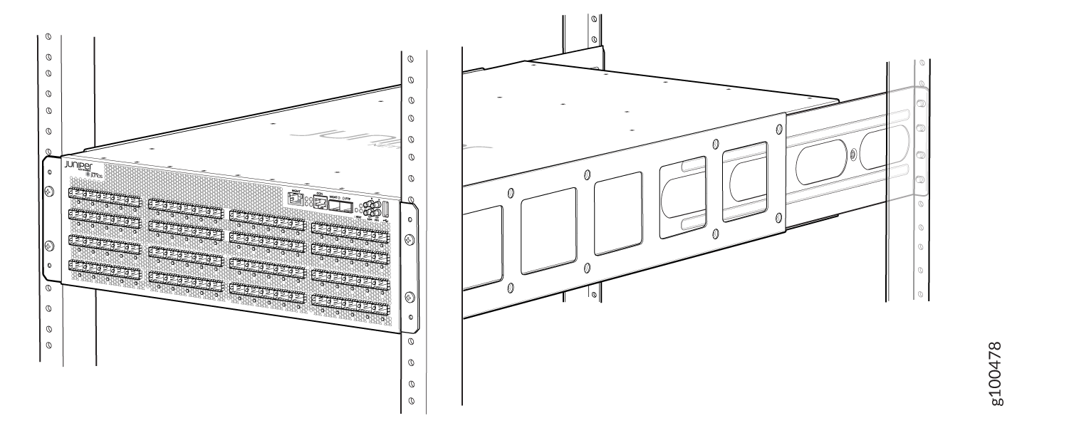 Securing the Side Rails to the PTX10003-160C