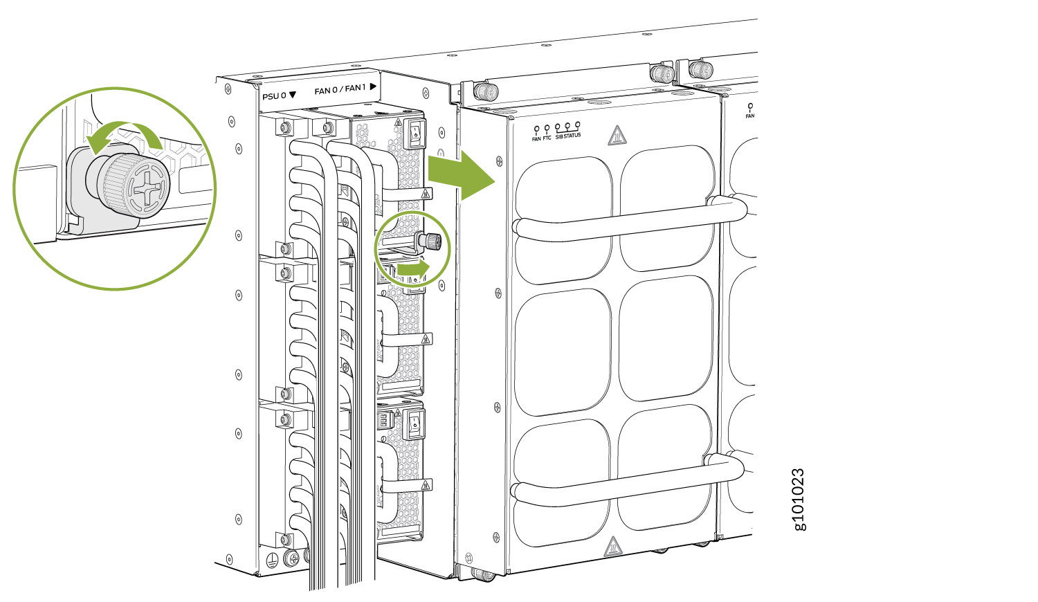Remove a JNP10K-PWR-DC2 Power Supply on a PTX10004
