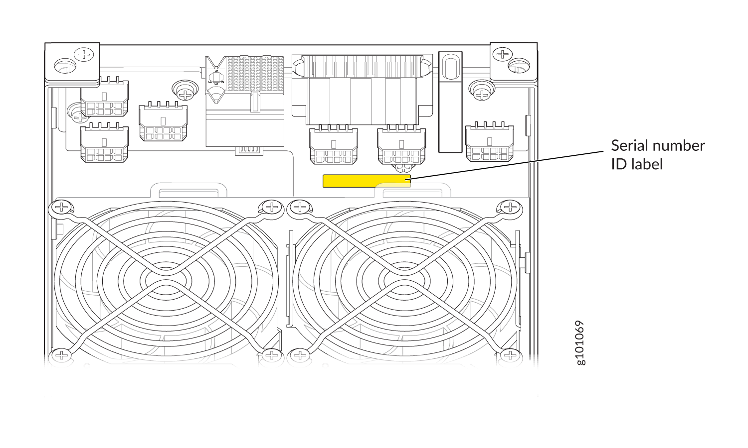 PTX10004 Fan Tray Serial Number Location