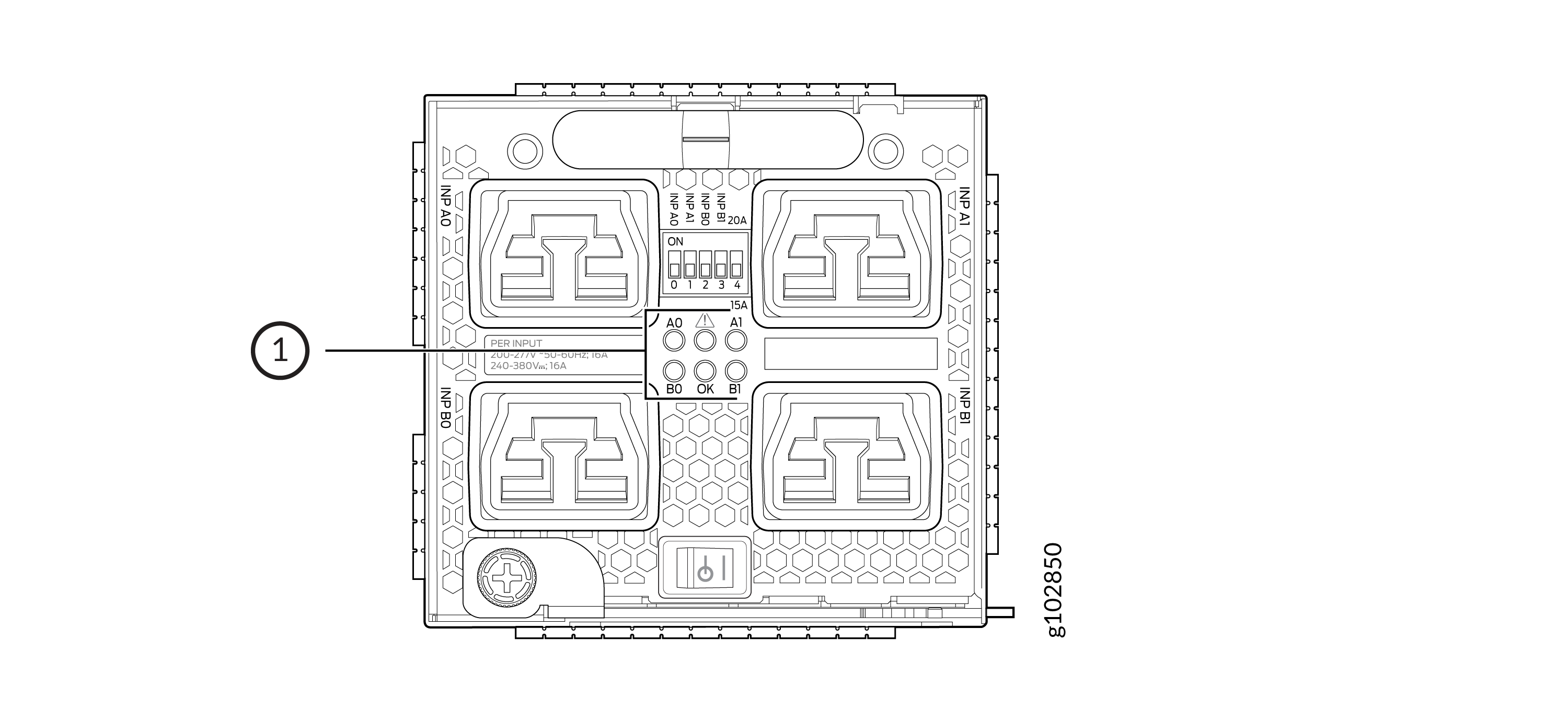 LEDs on a JNP10K-PWR-AC3H Power Supply