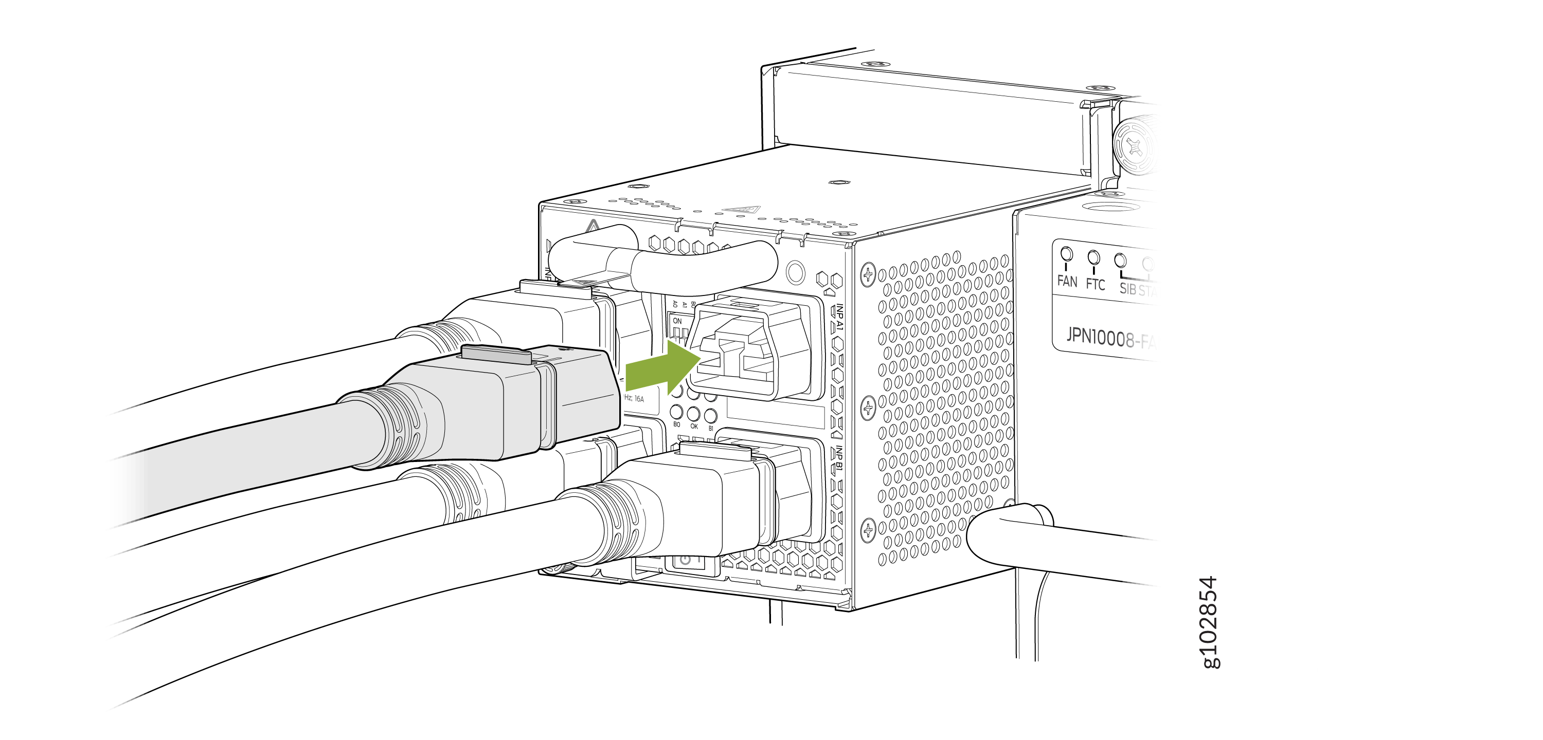 Connecting Straight Power Cords to AC3H