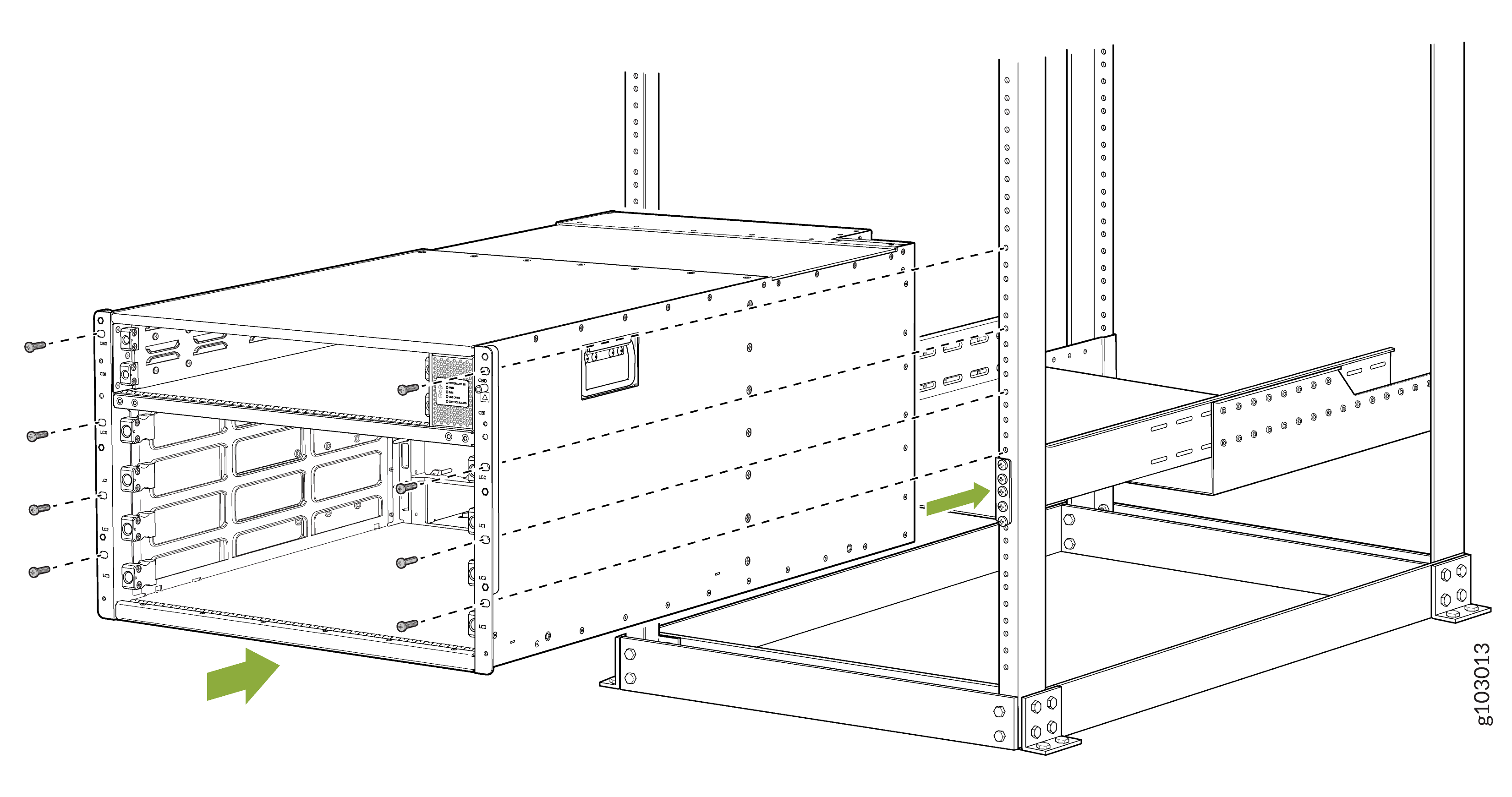 Attach the Chassis to the Rack