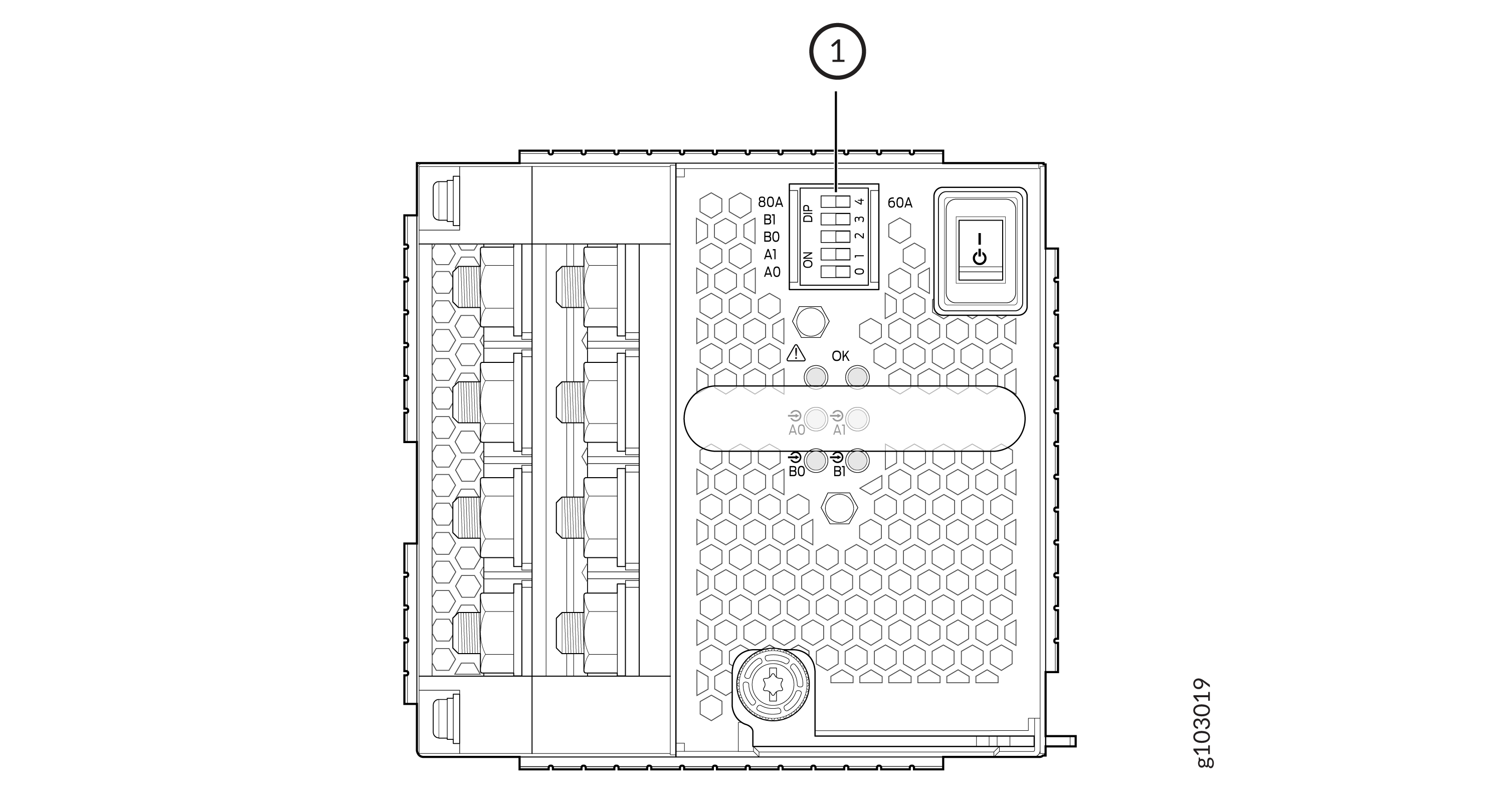 DIP Switches on JNP10K-PWR-DC3 Power Supply