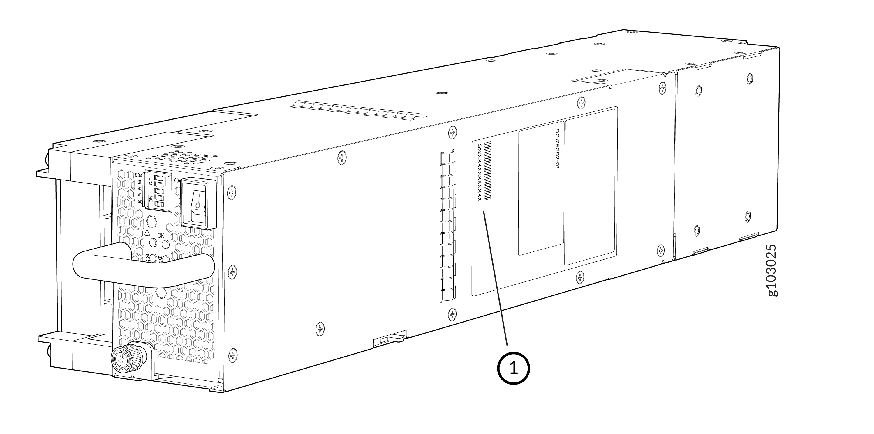 JNP10K-PWR-DC3 Power Supply Serial Number Location