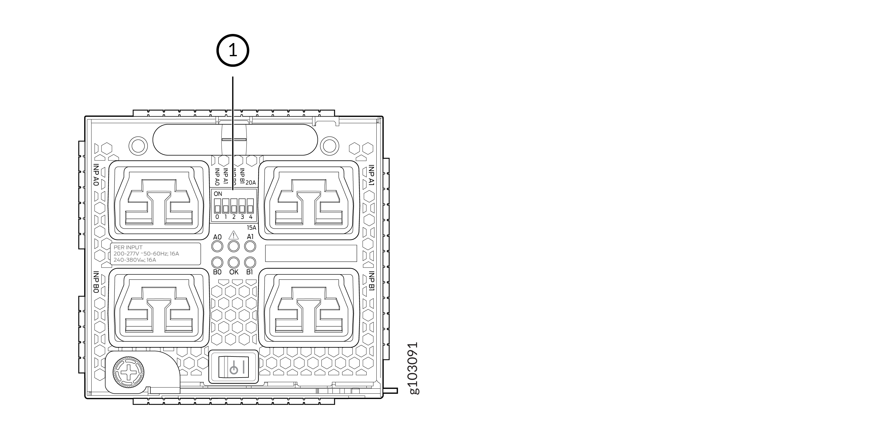DIP Switches on NP10K-PWR-AC3H Power Supply