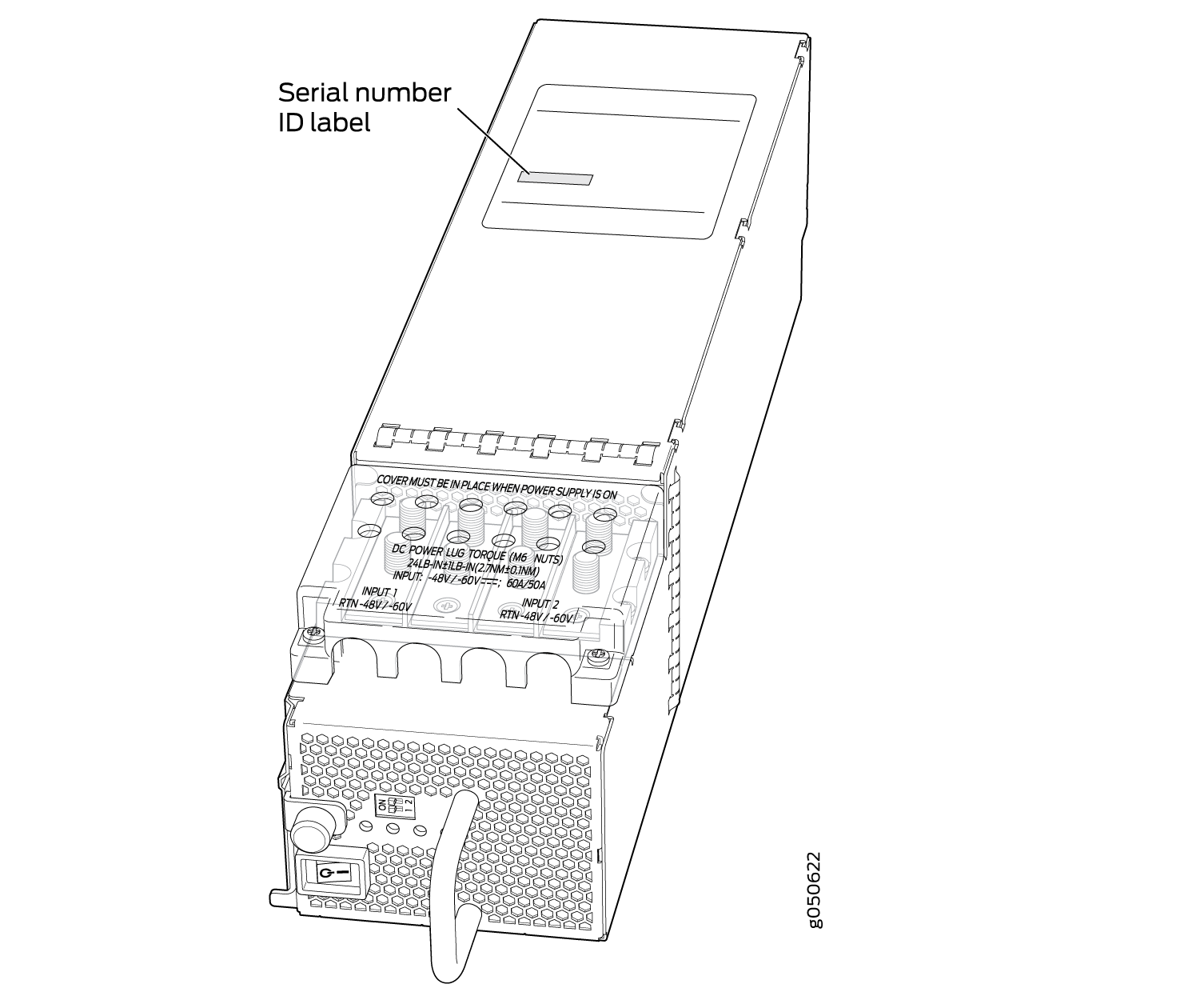 JNP10K-PWR DC Power Supply Serial Number Location