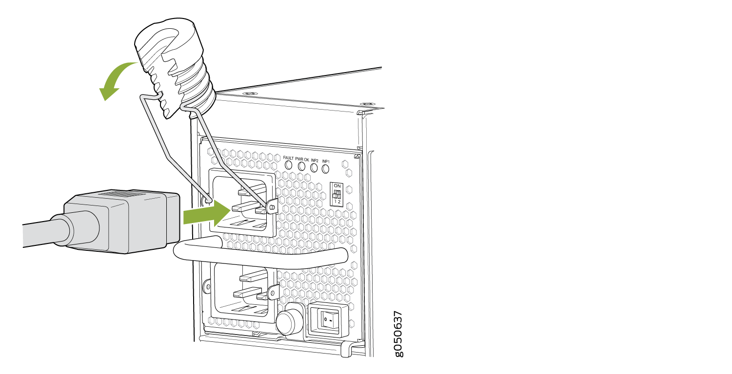 Power Cord Retainer for a JNP10K-PWR-AC Power Supply