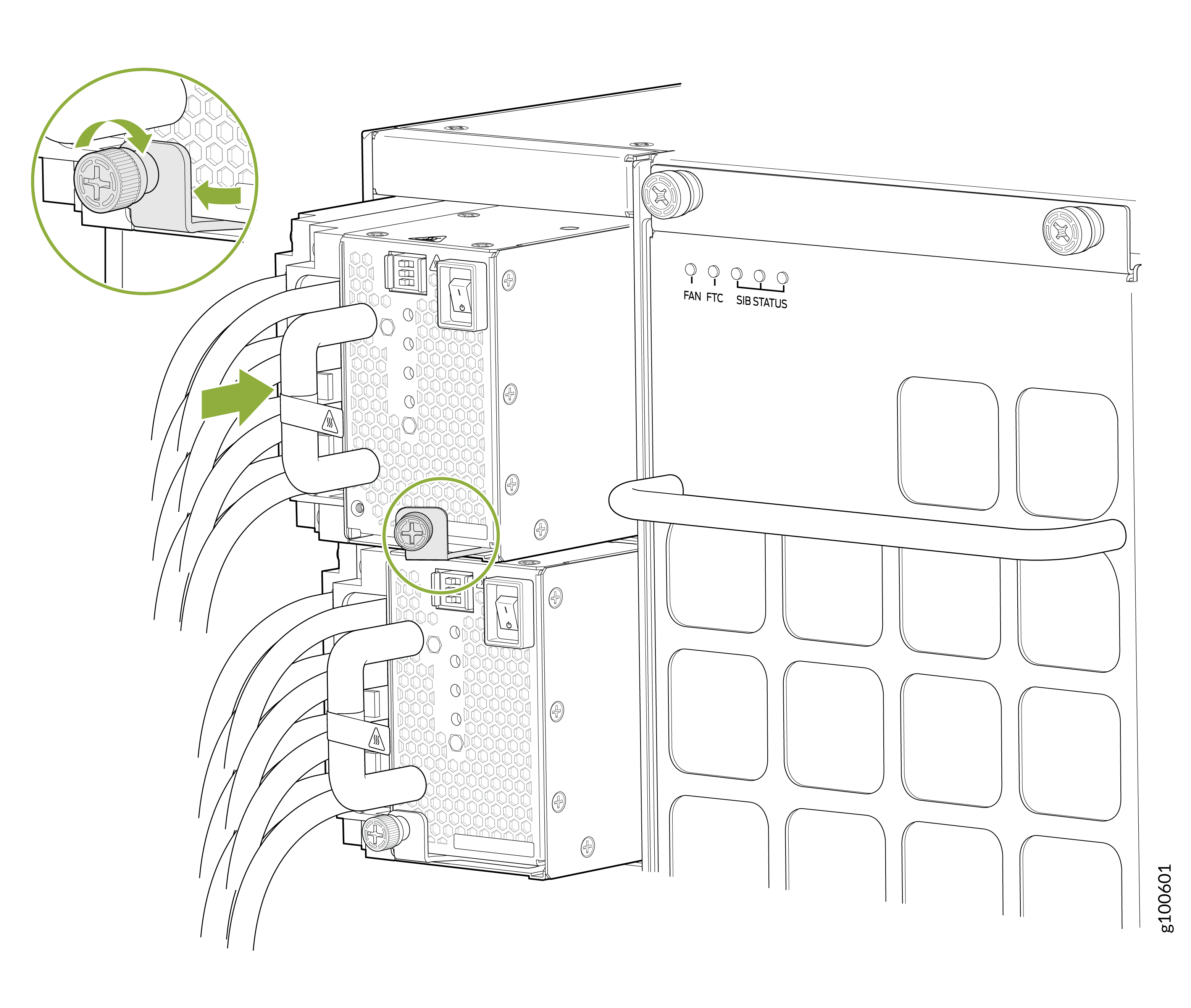 Install a JNP10K-PWR-DC2 in PTX10008