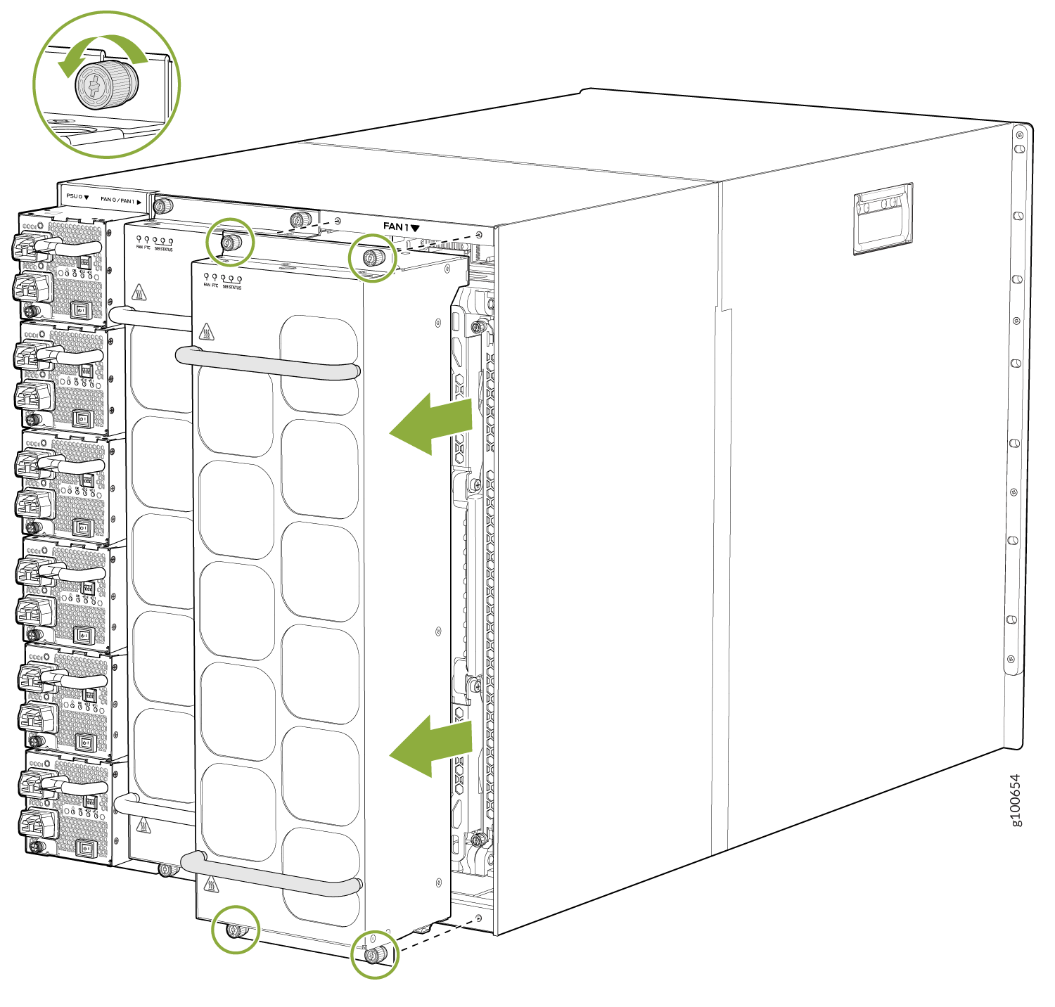 Remove a JNP10008-FAN2 Fan Tray