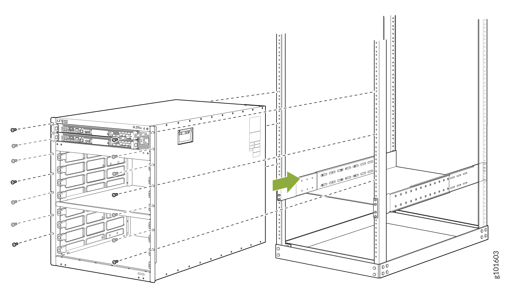 Attach the Chassis to the Rack