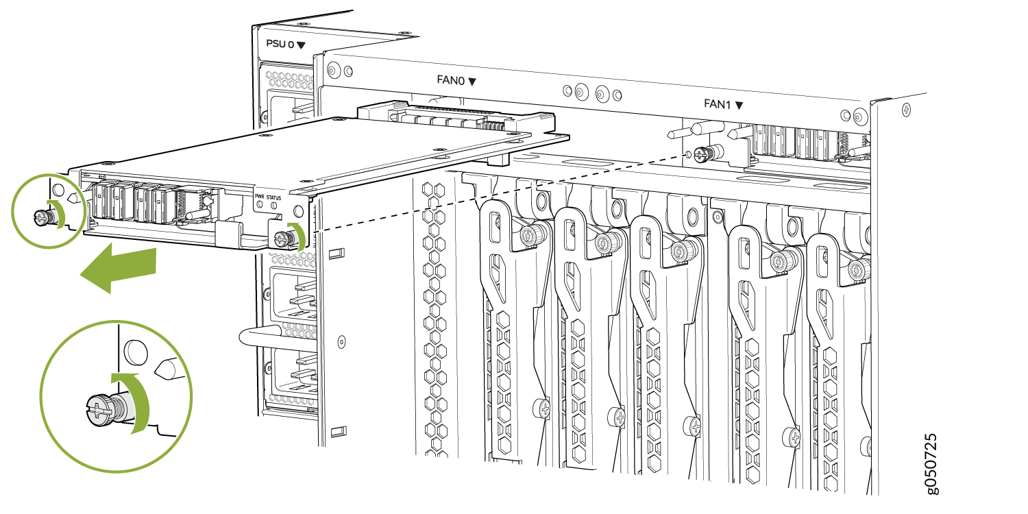 Remove the JNP10016-FAN-CTRL Fan Tray Controller