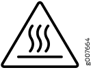 Warning symbol indicating hot surface with wavy heat lines inside a triangle.