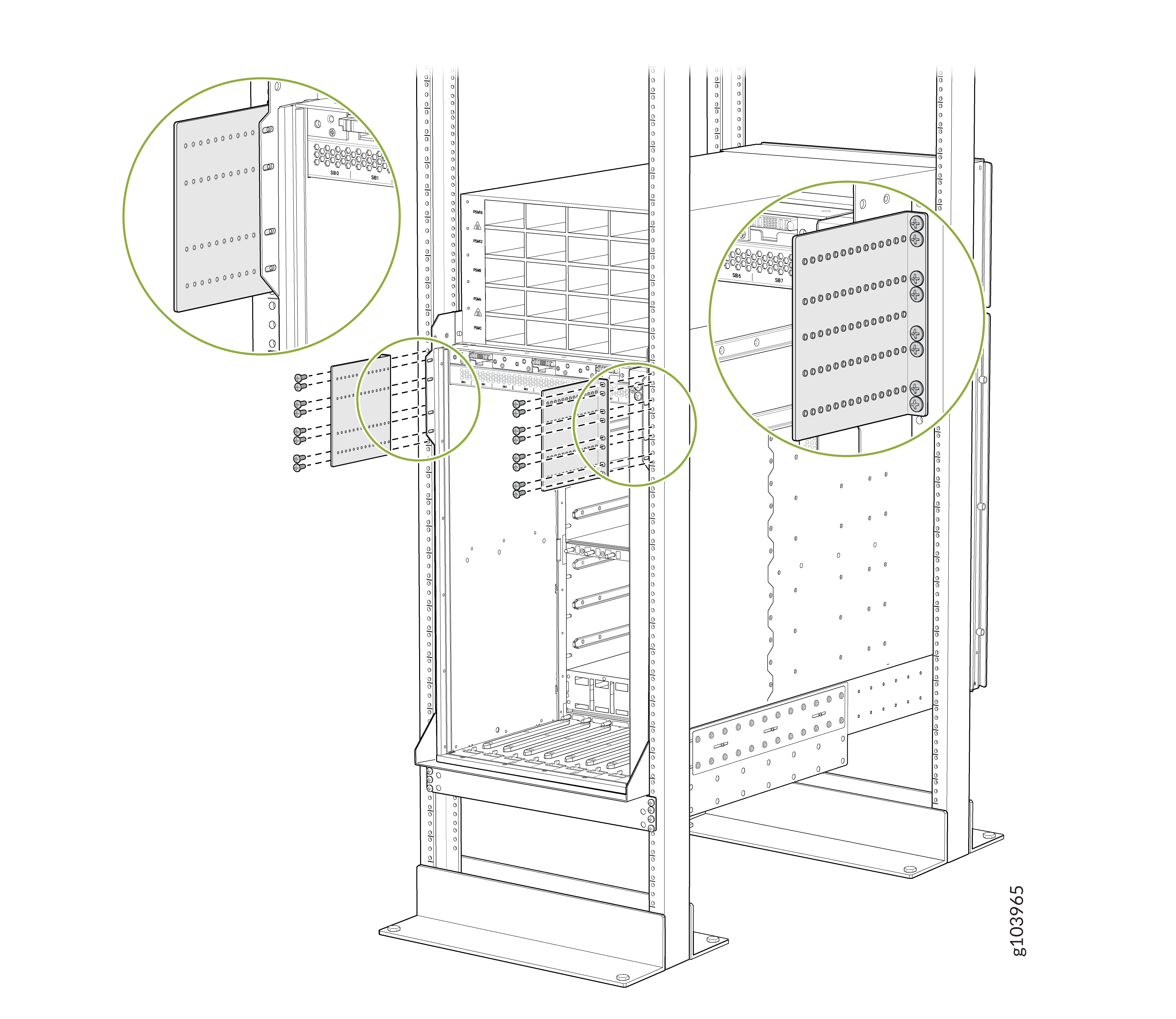 Attach the Rear Side Brackets to the Rack When the Chassis Is Inside the Rack Posts