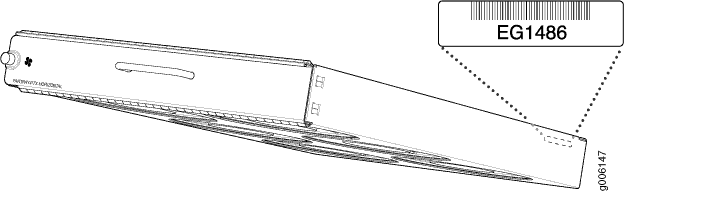 Technical drawing of rectangular device with barcode G14368 and text NORTHROP GRUMMAN, likely aerospace or defense equipment.