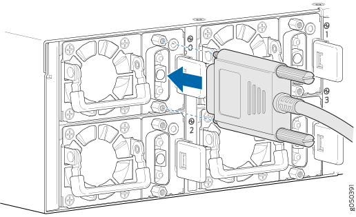 Connecting a Straight DC Power Cable to a DC Power Supply (CBL-JNP-PWR-DSUB)
