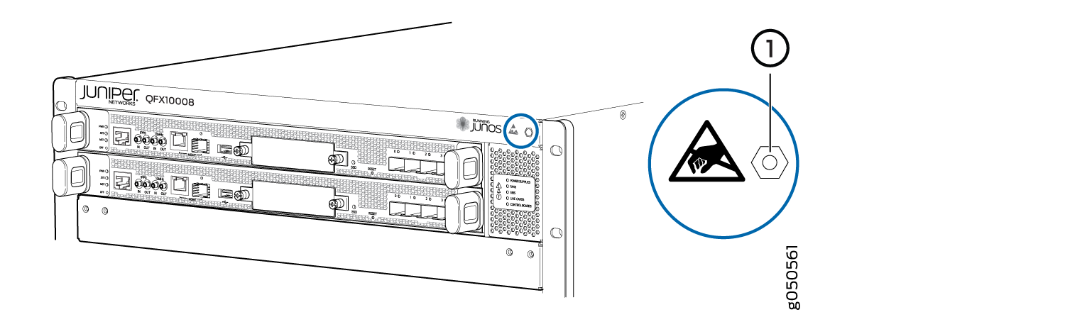 ESD Point on QFX10008 Chassis Front