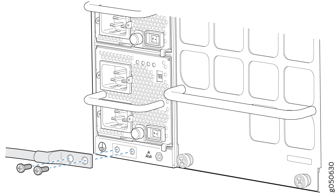 Connecting a Grounding Cable to the QFX10008
