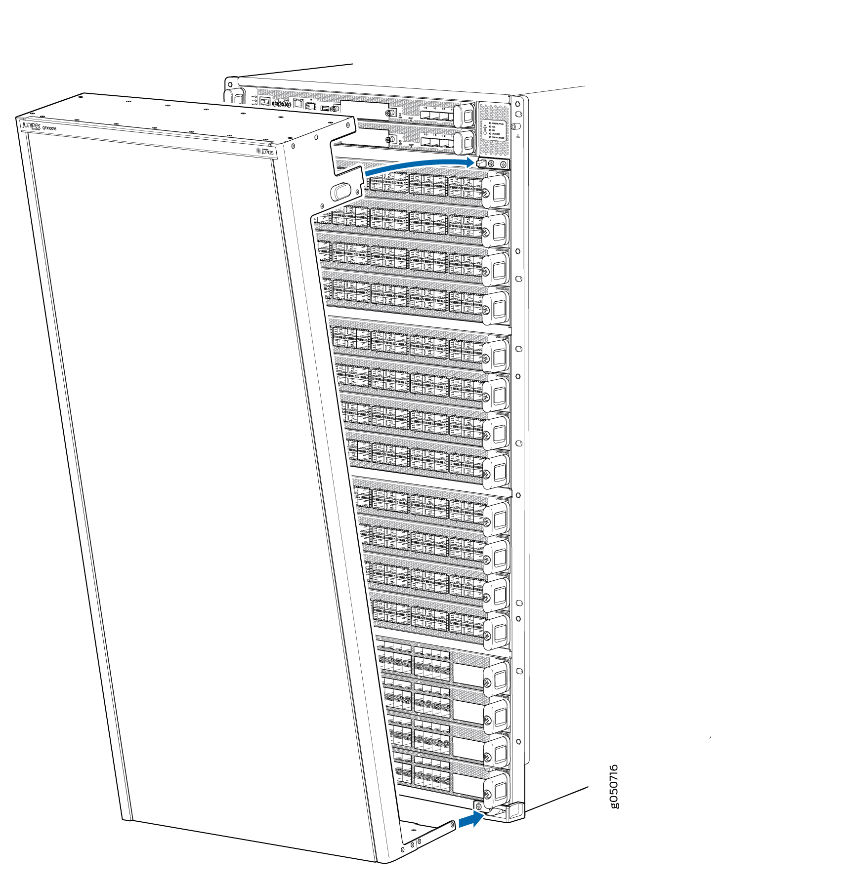 Front Panel Installation on a QFX10016