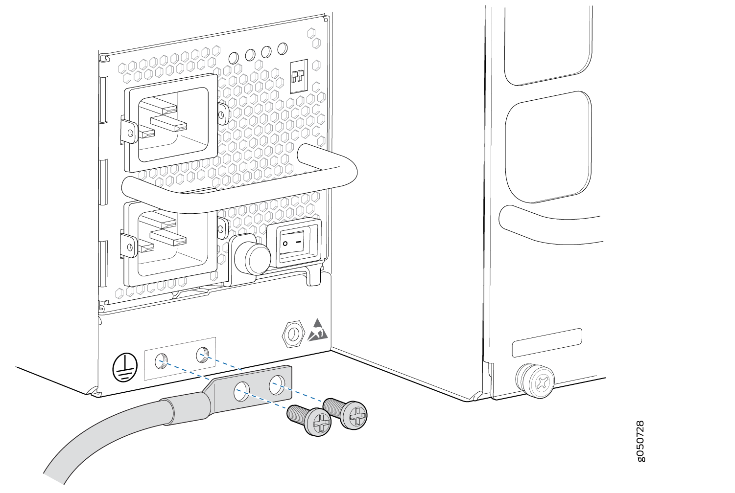 Connecting a Grounding Cable to the QFX10016