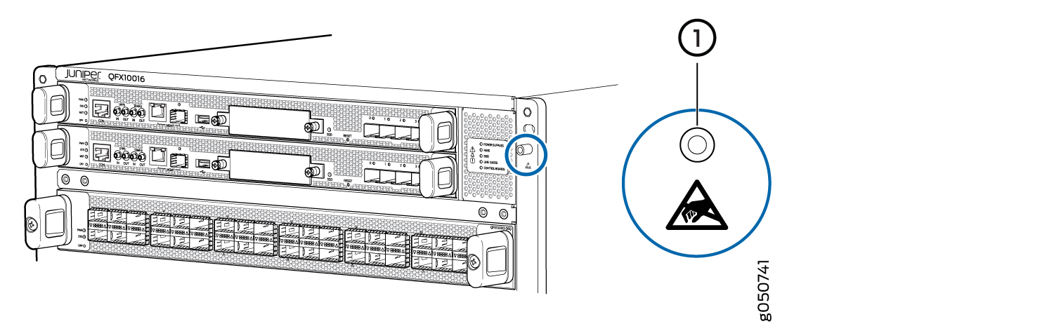 ESD Point on QFX10016 Chassis Front