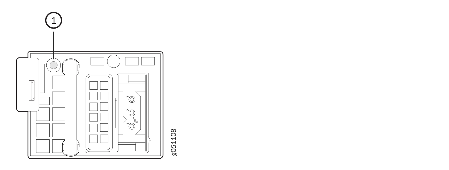 Technical diagram of a component layout for an electronic device with shapes and symbols. Includes labeled section 1 and code g051108.
