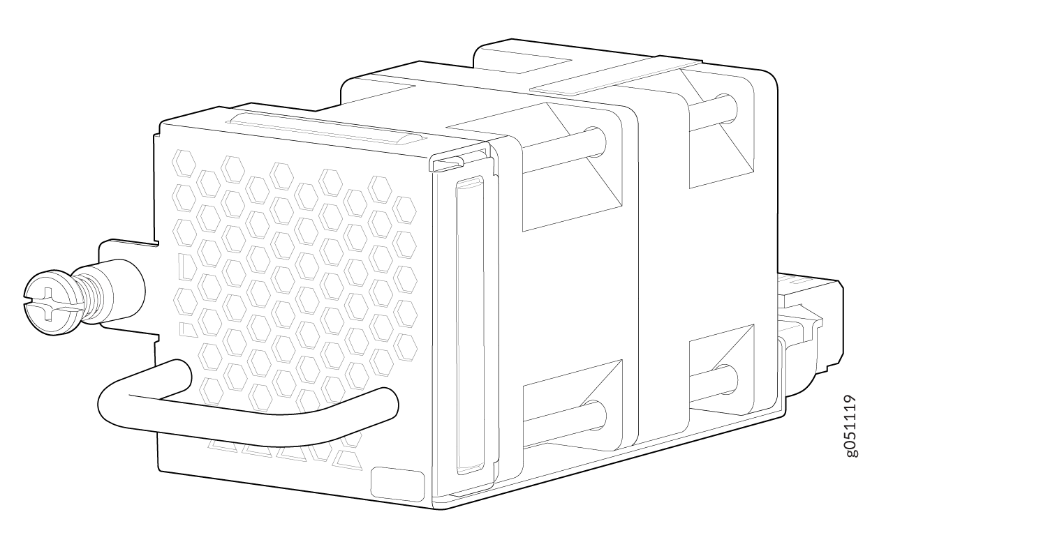 Technical line drawing of a relay with hexagonal pattern, screw terminal on left, connector on right, code g051119.