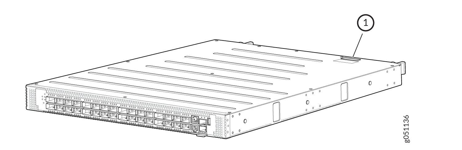 Front panel of Cisco Nexus 9300 Series switch with multiple network ports and a circled number 1 indicating a feature.