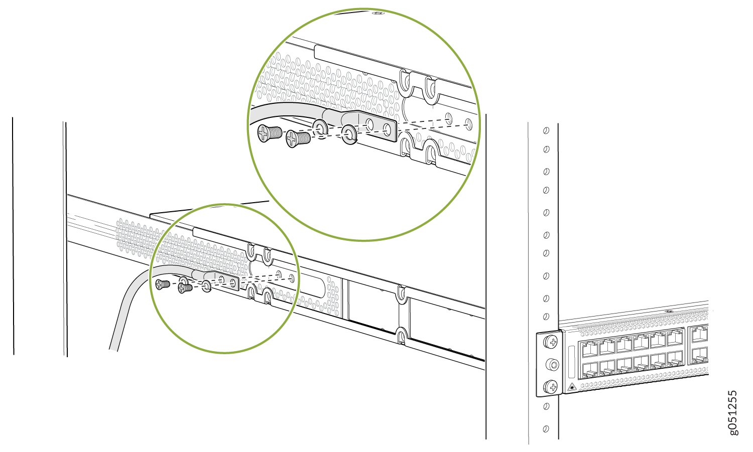 Connect a Grounding Cable to the QFX5120-48T or QFX5120-48Y