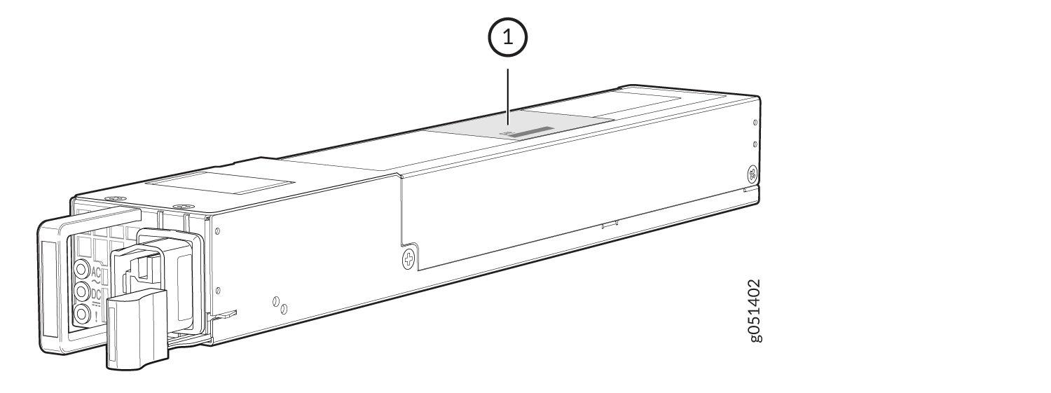 1200W AC power supply line drawing with label for specs and connectors for device connection.