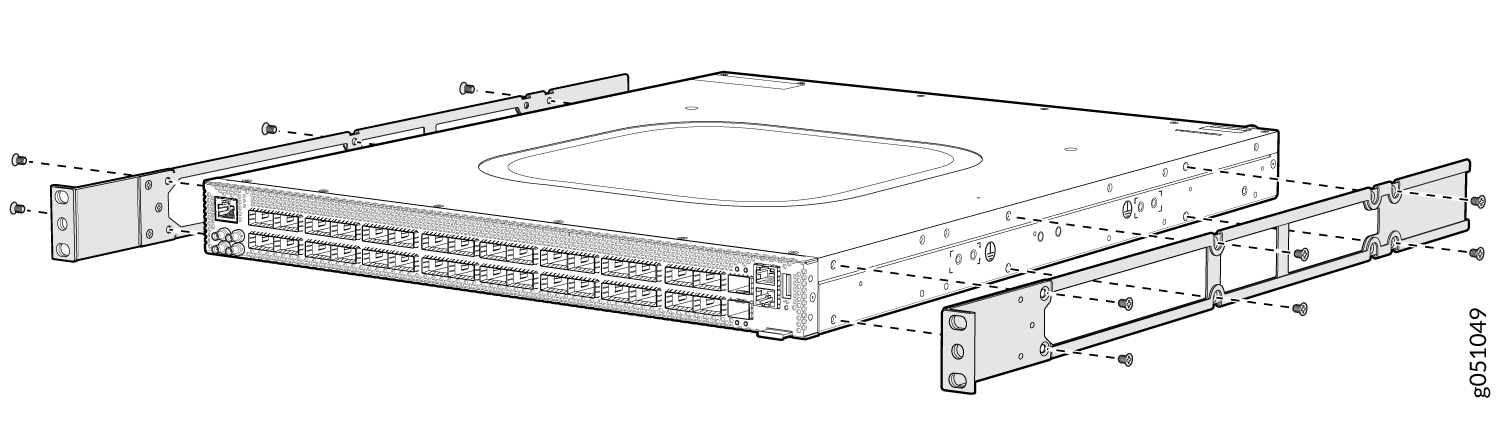 Attach the Mounting Rails to the QFX5130-32CD/QFX5130E-32CD