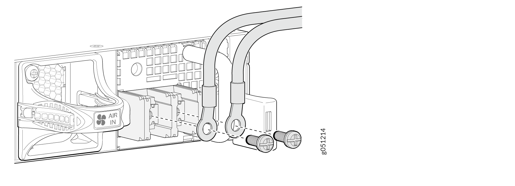 Secure Ring Lugs to the Terminals on the QFX5130 DC Power Supply