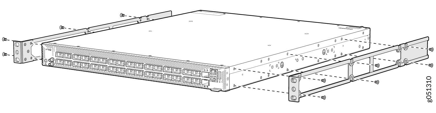 Attach Mounting Rails to the QFX5130-32CD/QFX5130E-32CD