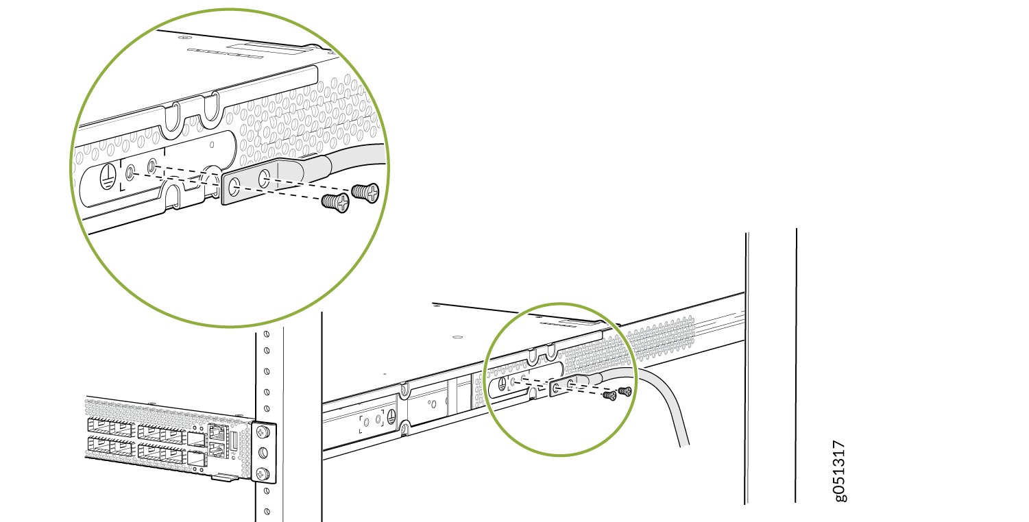 Connect a Grounding Cable to a QFX5130-32CD/QFX5130E-32CD