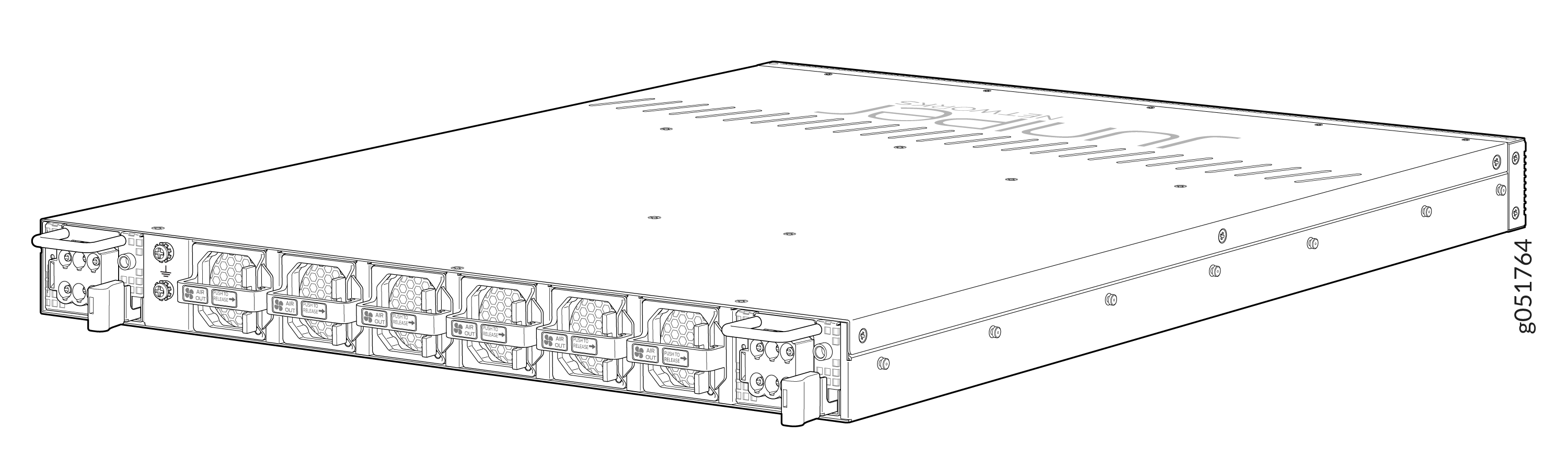 Rear View of the QFX5140 Switch (AC Variant)