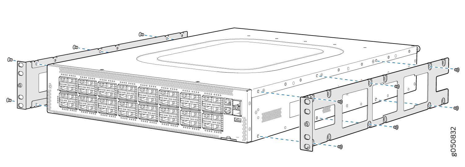 Attaching Mounting Rails to the QFX5210