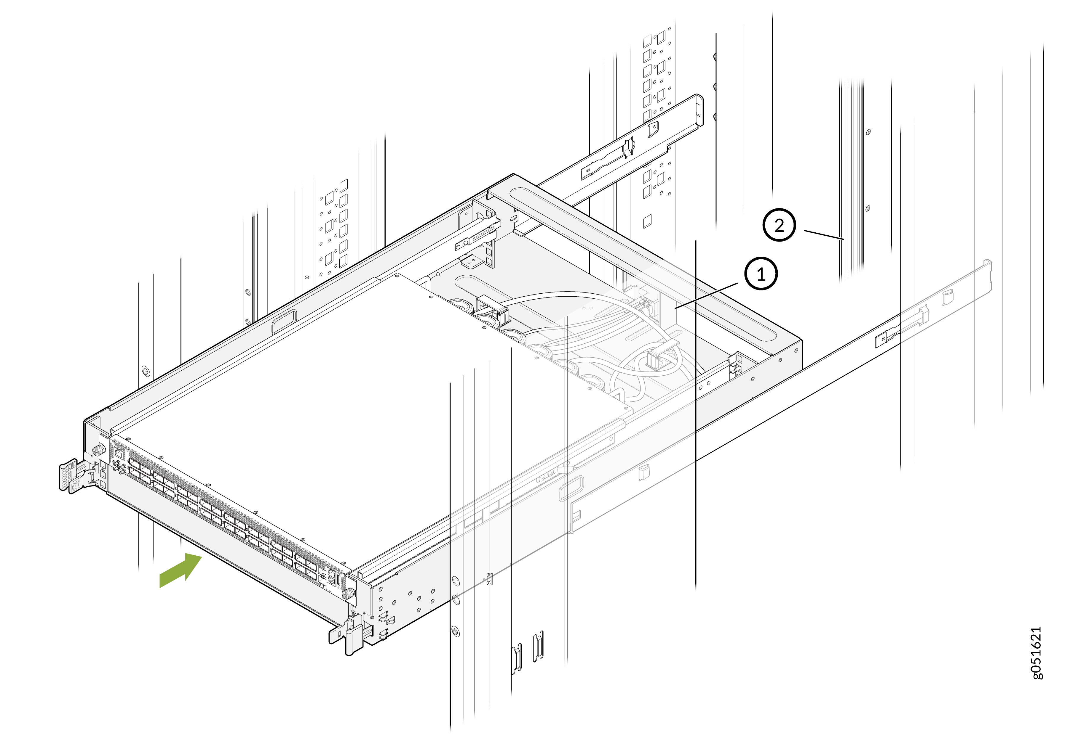 Slide the Switch-Tray Assembly into the Rack