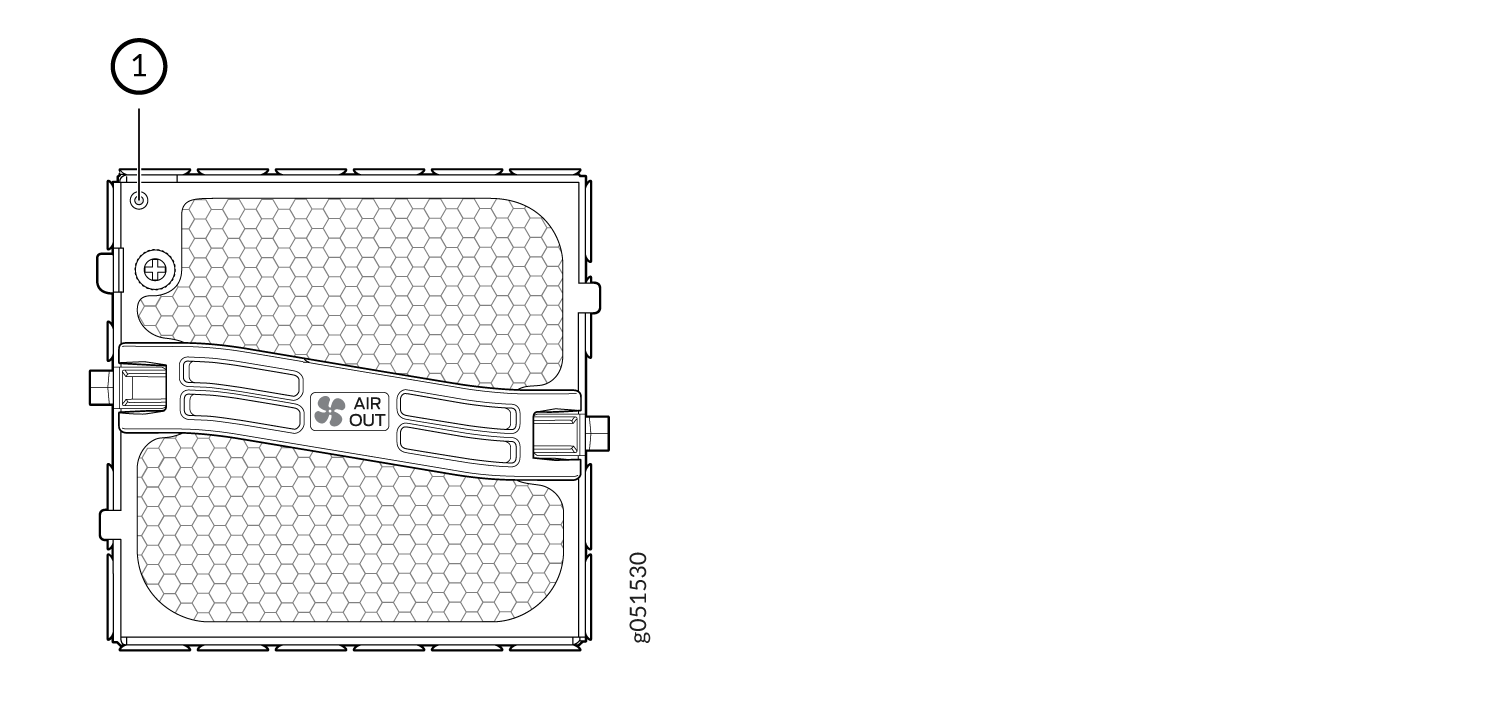 Technical drawing of a vent component labeled AIR OUT with hexagonal grille pattern indicating airflow direction.