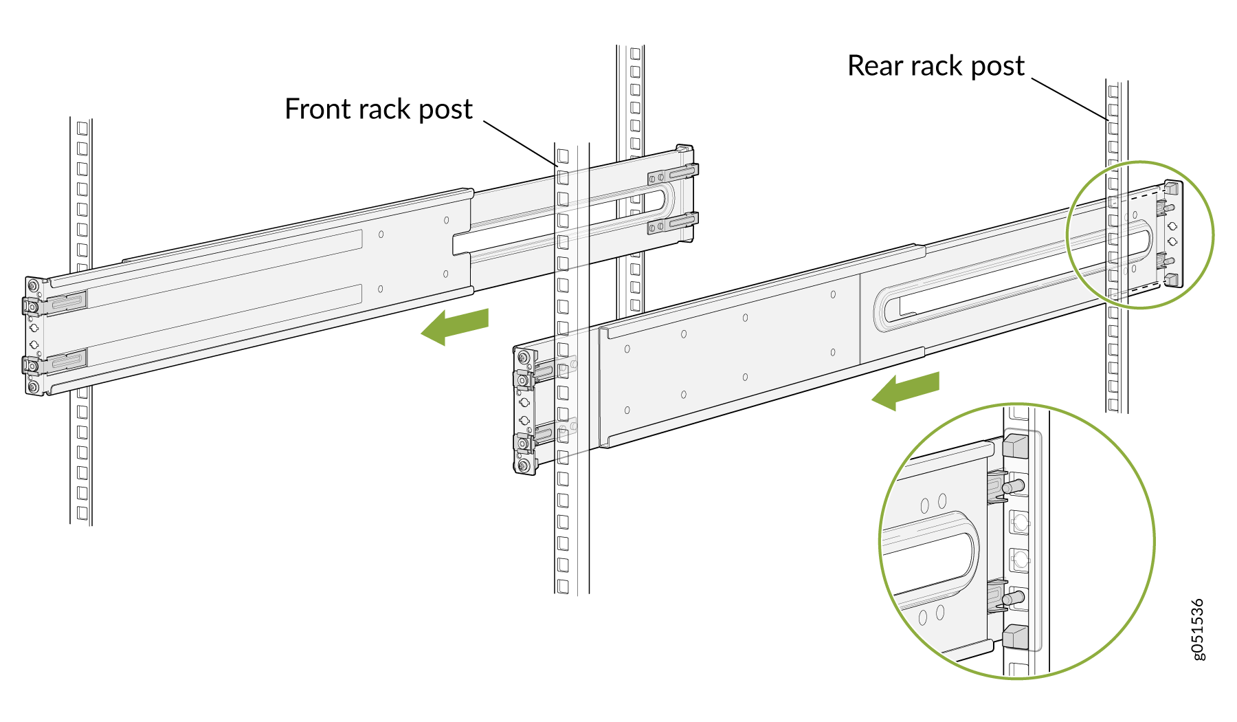 Install the Rear Mounting Rails