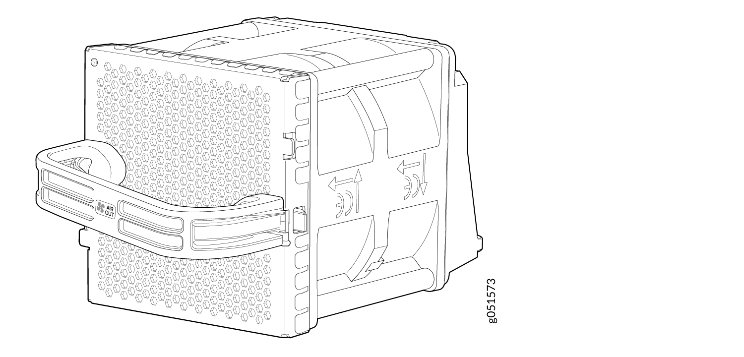Technical drawing of a filter component with hexagonal mesh pattern and AIR OUT label indicating airflow direction. Arrows suggest installation instructions.