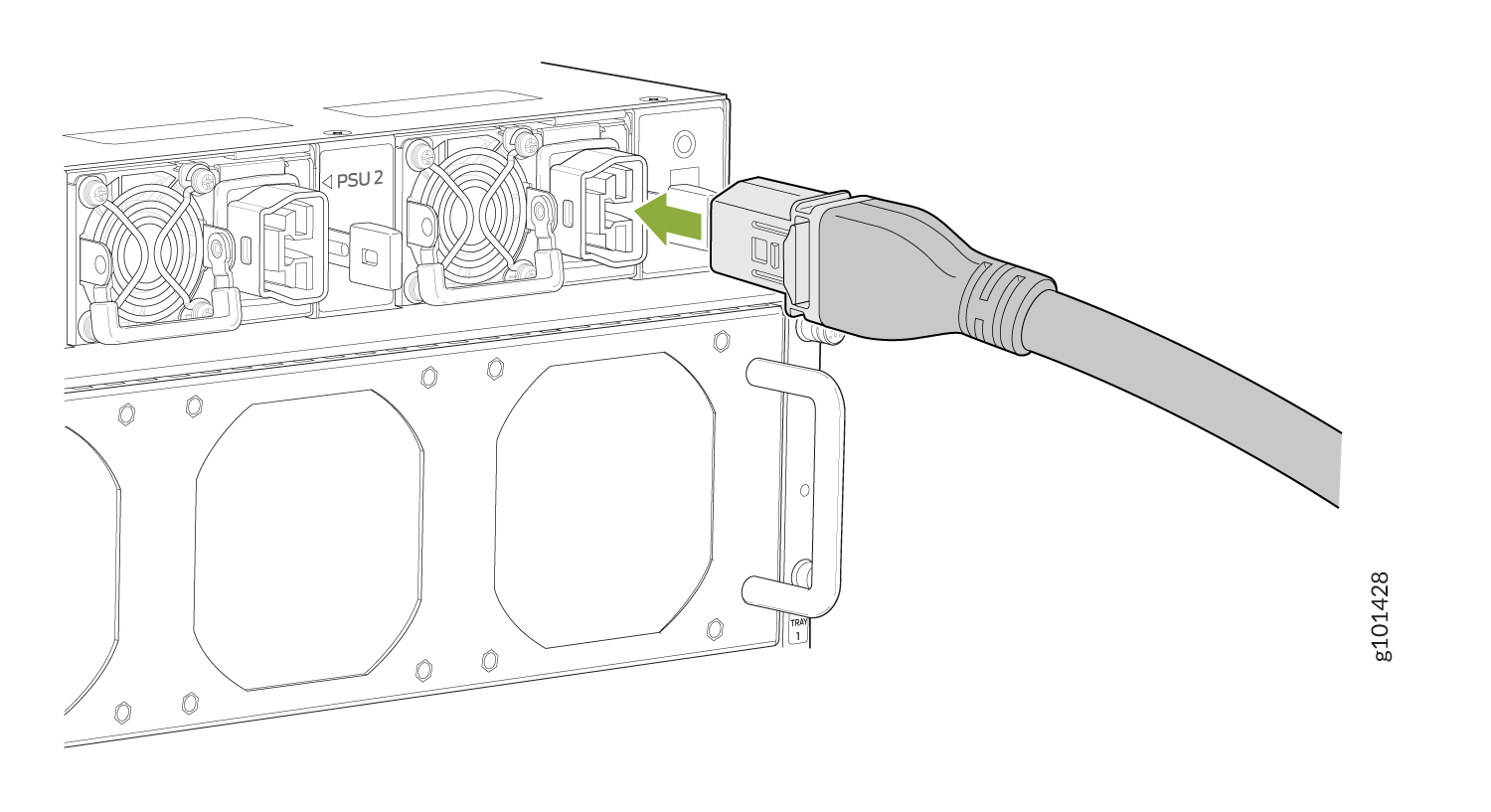 Connecting an AC Power Cord to the QFX5700