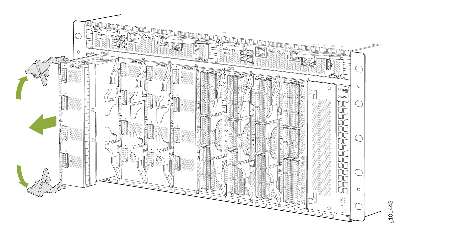 Unlatch the ejectors and remove FPC board