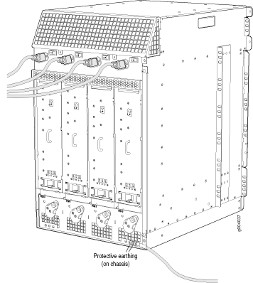 Rack-mounted server unit with modular components, showcasing power distribution and computing system with connected cables.